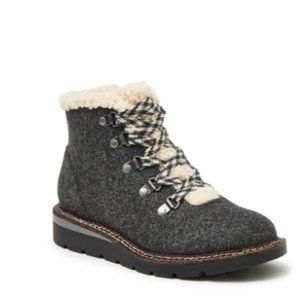 Madden NYC Women's Hiker Wedge Lace Up Boots